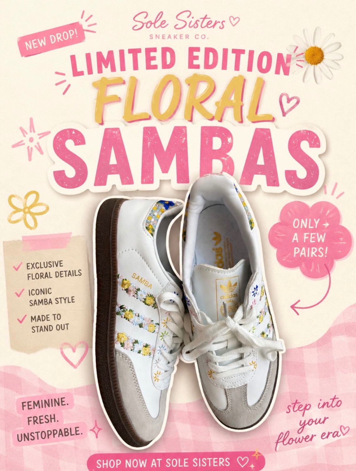 Adidas LIMITED EDITION floral Sambas