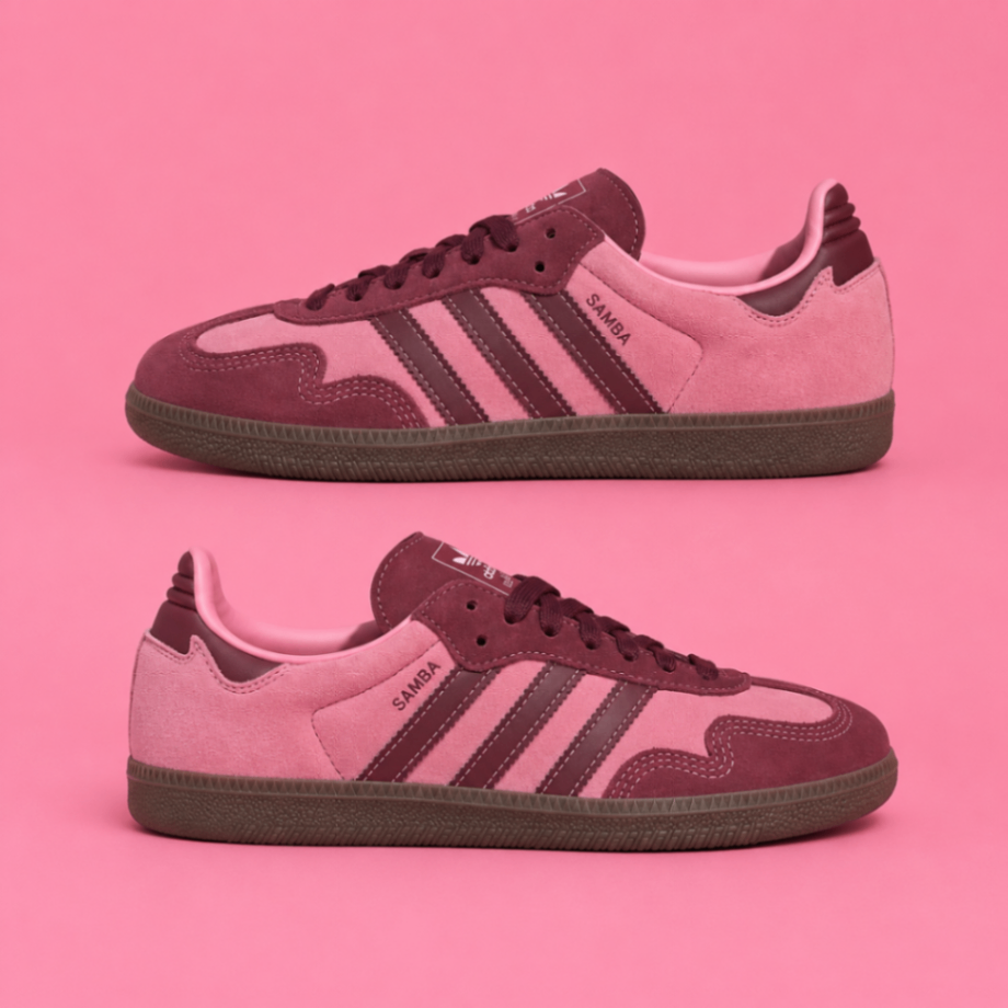 Adidas Samba - Maroon and Pink Suede