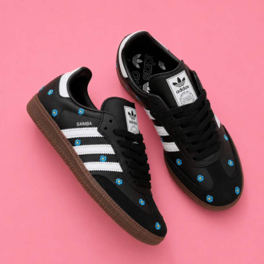 Black OG Samba with blue florals