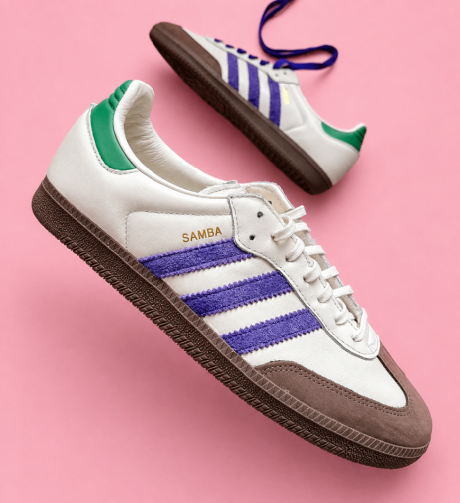 Adidas Samba OG - Brown, purple and “preloved green”.