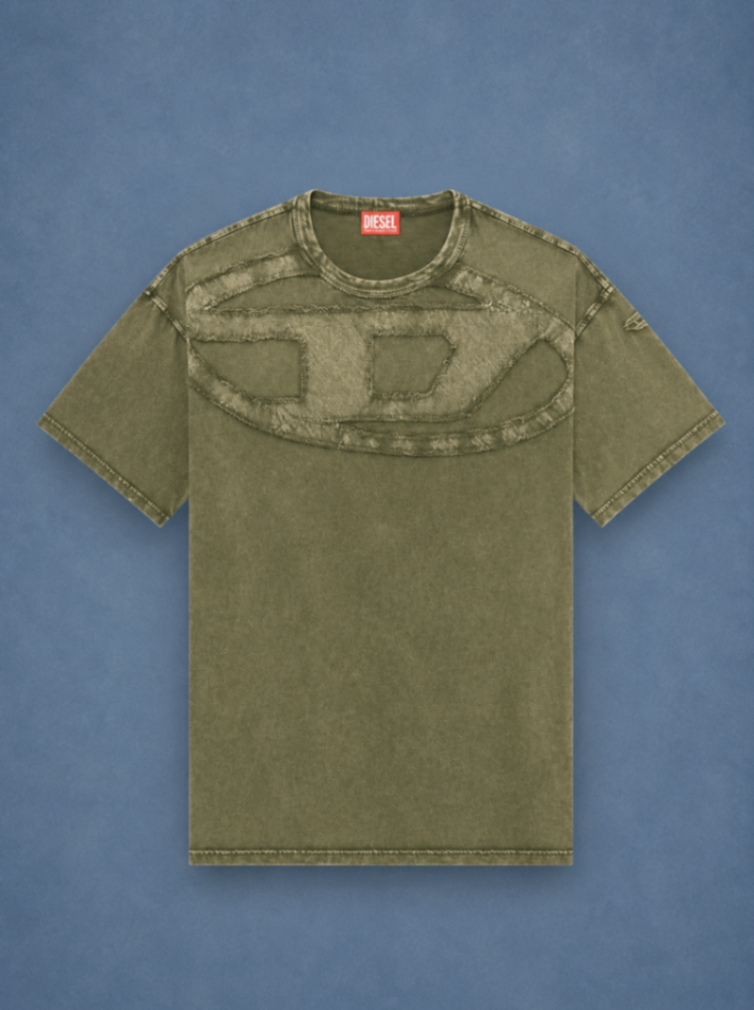 Diesel relaxed cotton T-shirt- Washed green