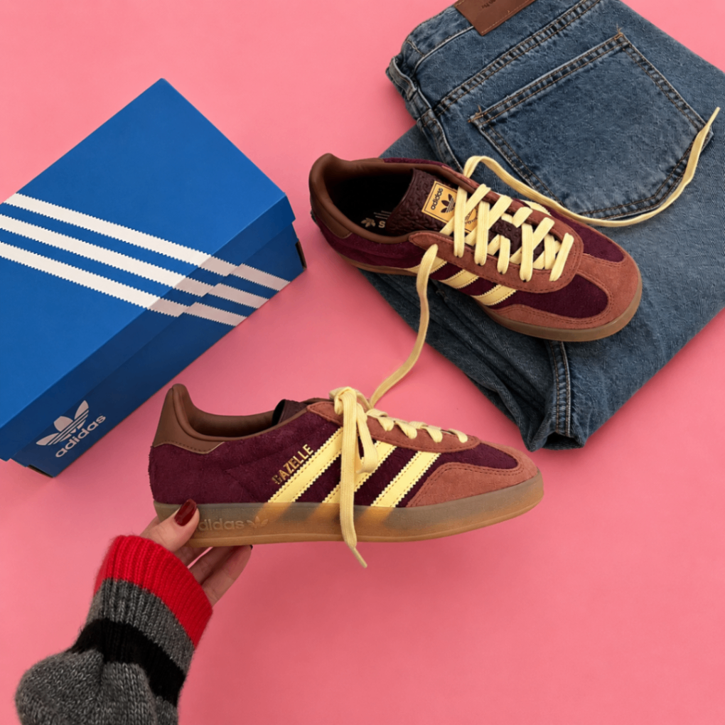Adidas Gazelle - Maroon and almost yellow/preloved brown