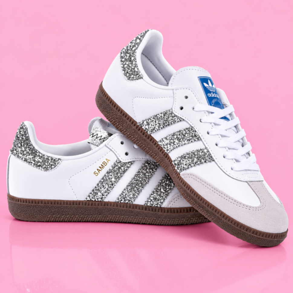 Adidas Samba - Bling silver stripes