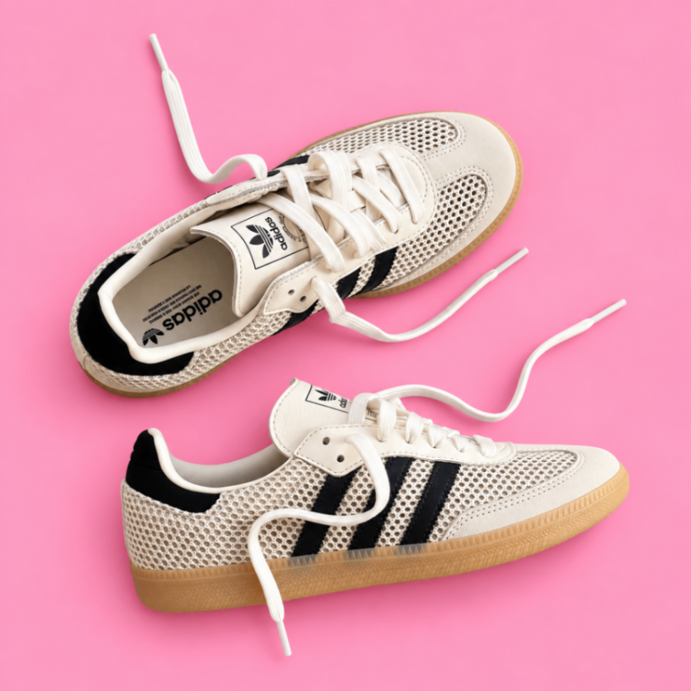 Adidas Samba - open weave mesh and cream